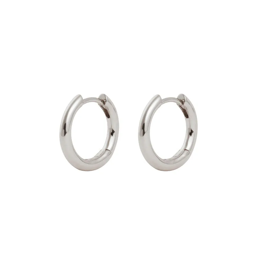 Classic Silver 10mm Huggie Earrings