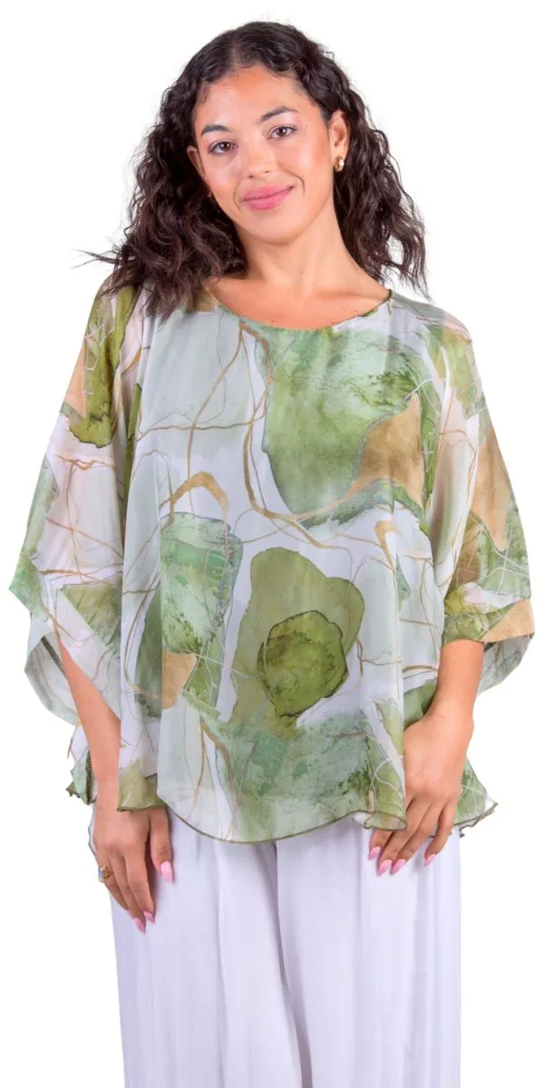 Coletta Abstract Silk Top