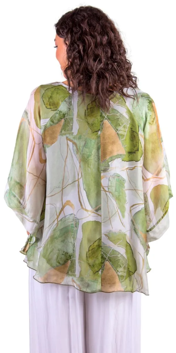 Coletta Abstract Silk Top