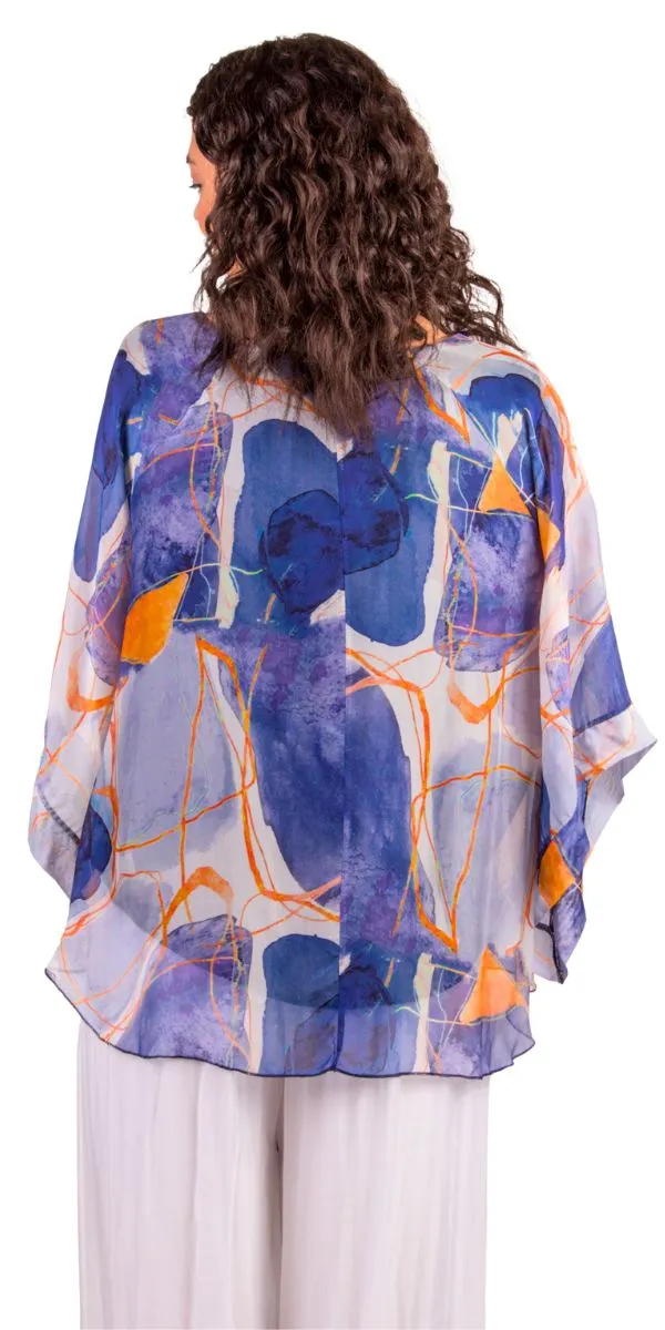 Coletta Abstract Silk Top