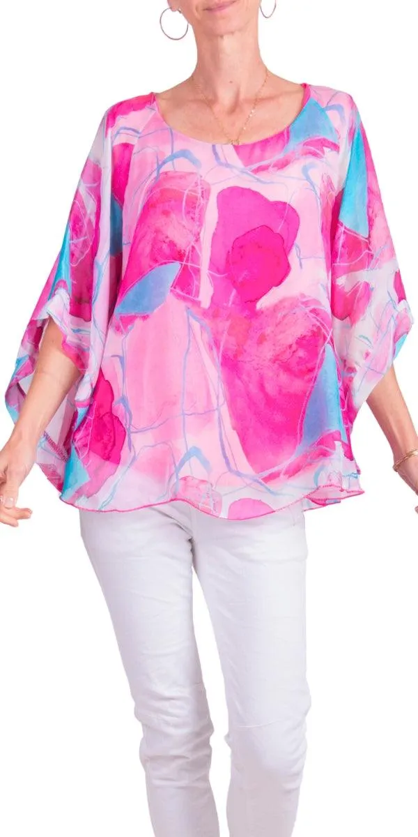 Coletta Abstract Silk Top