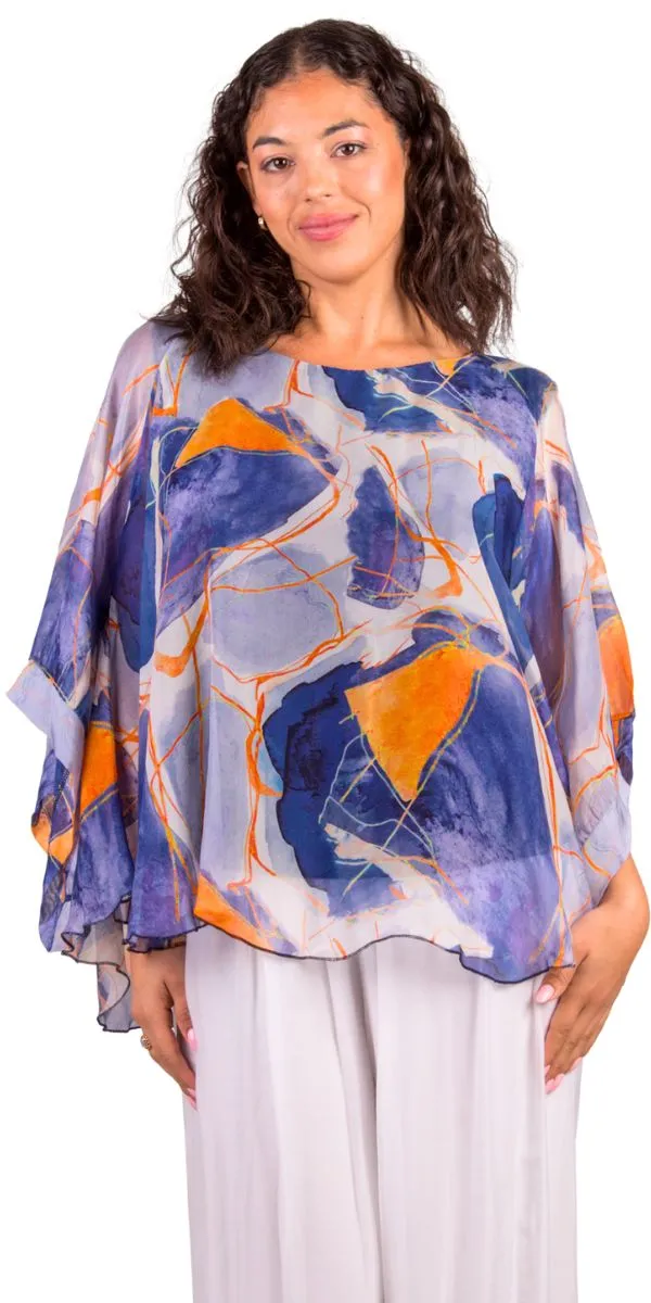 Coletta Abstract Silk Top