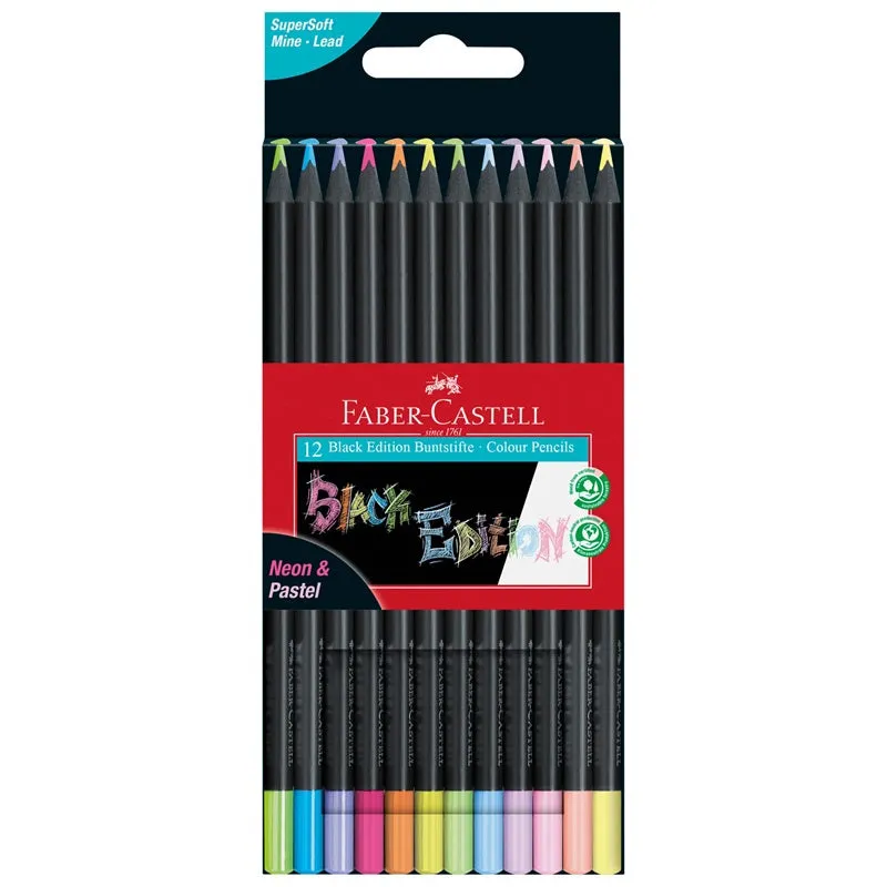 Color Pencils Black Edition Neon   Pastel