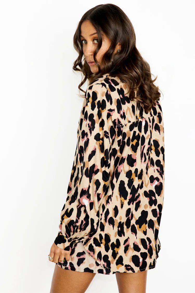 Cotton Linen Leopard Gabbie Shirt