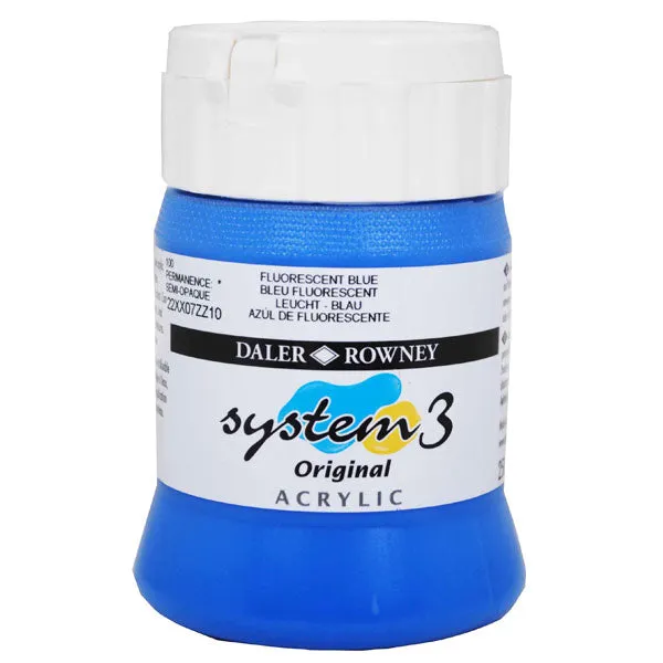 Daler Rowney Acrylic Colors System 3 FLUORESCENT BLUE