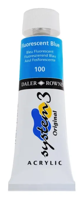 Daler Rowney Acrylic Colors System 3 FLUORESCENT BLUE