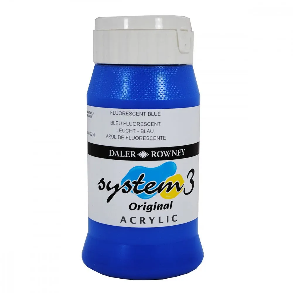 Daler Rowney Acrylic Colors System 3 FLUORESCENT BLUE