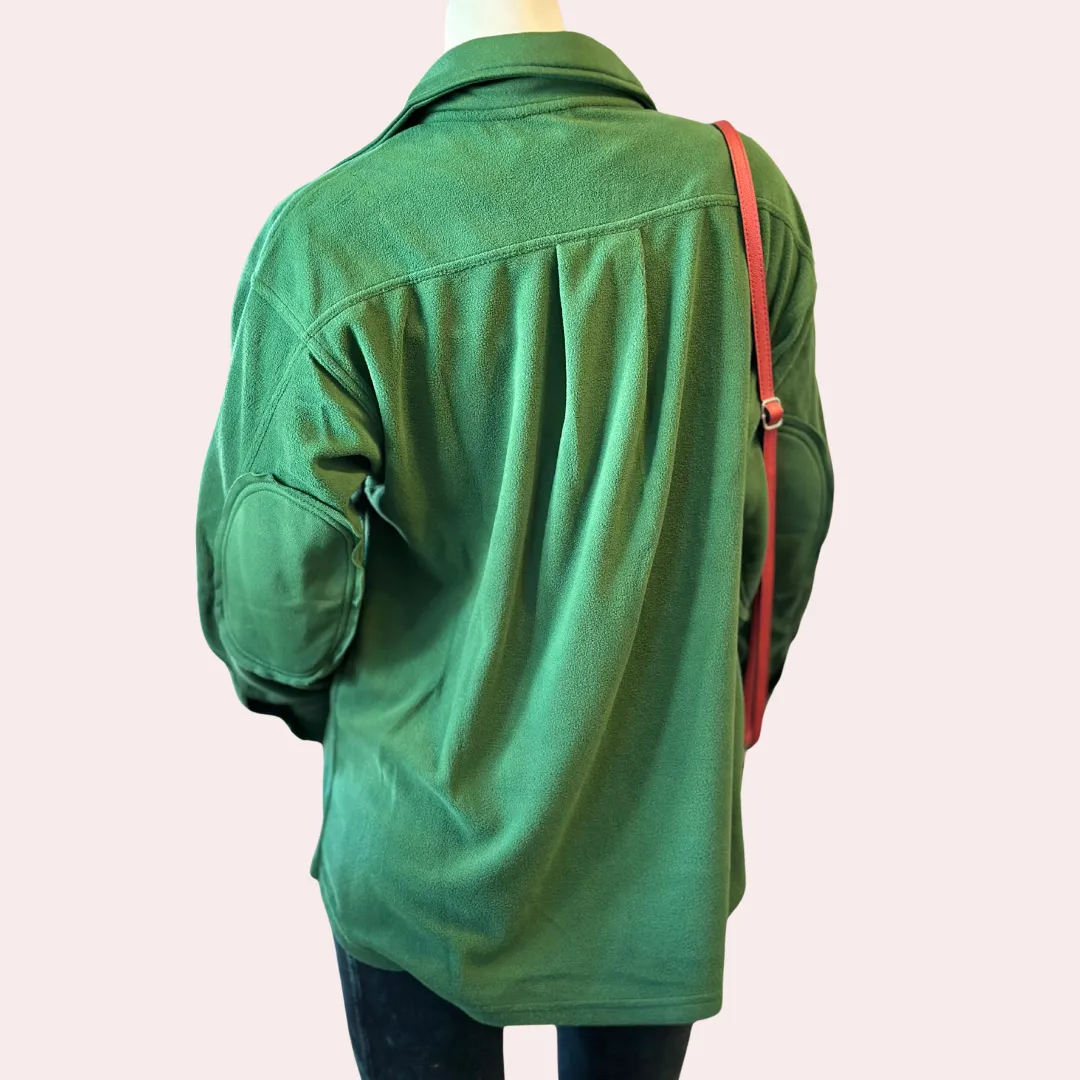 Dark green oversized shacket