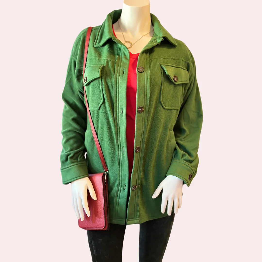 Dark green oversized shacket