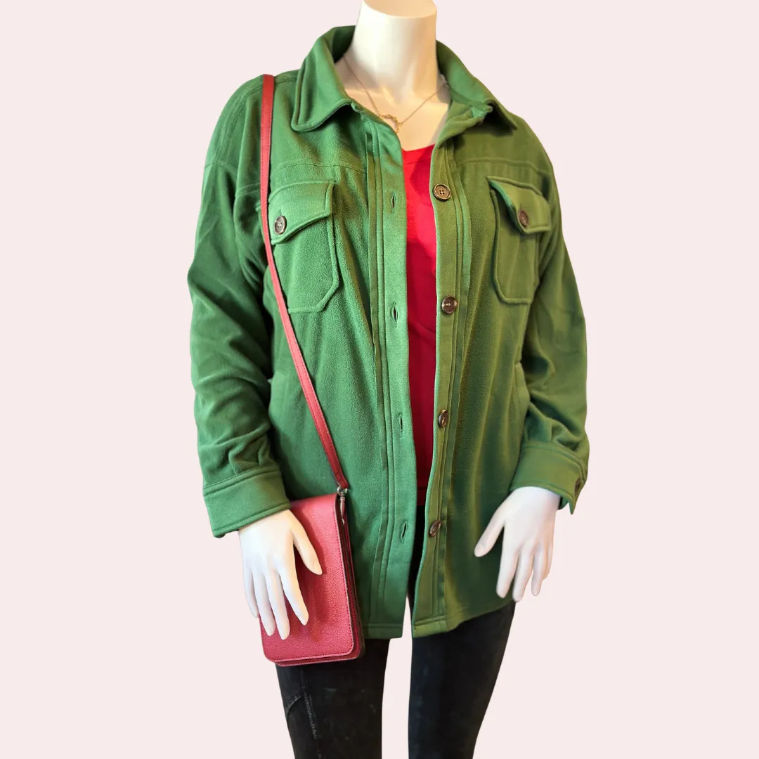 Dark green oversized shacket