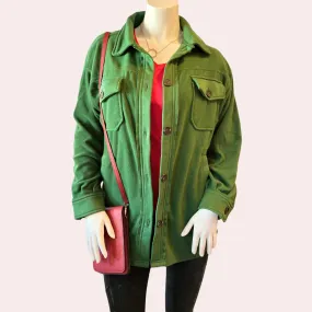 Dark green oversized shacket