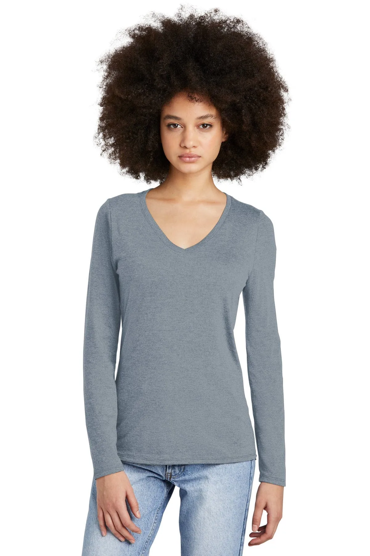 District DT135: Women's Perfect Tri Long Sleeve V-Neck Tee