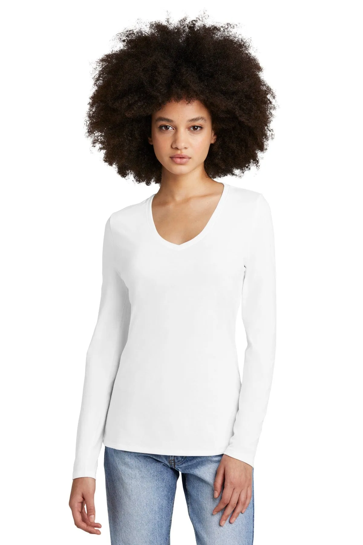 District DT135: Women's Perfect Tri Long Sleeve V-Neck Tee