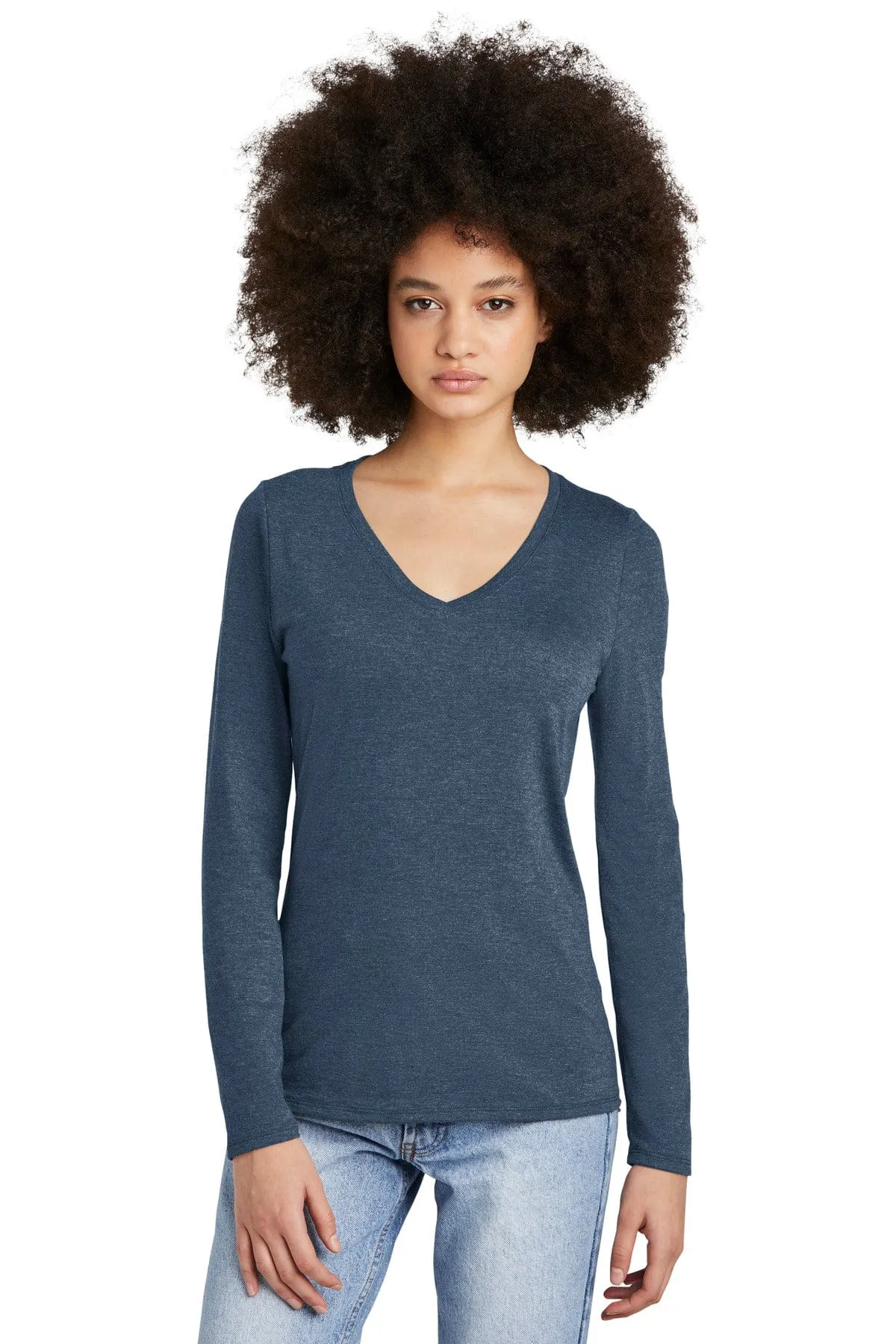 District DT135: Women's Perfect Tri Long Sleeve V-Neck Tee