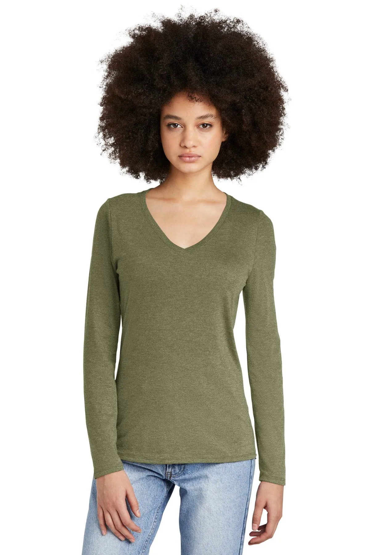 District DT135: Women's Perfect Tri Long Sleeve V-Neck Tee