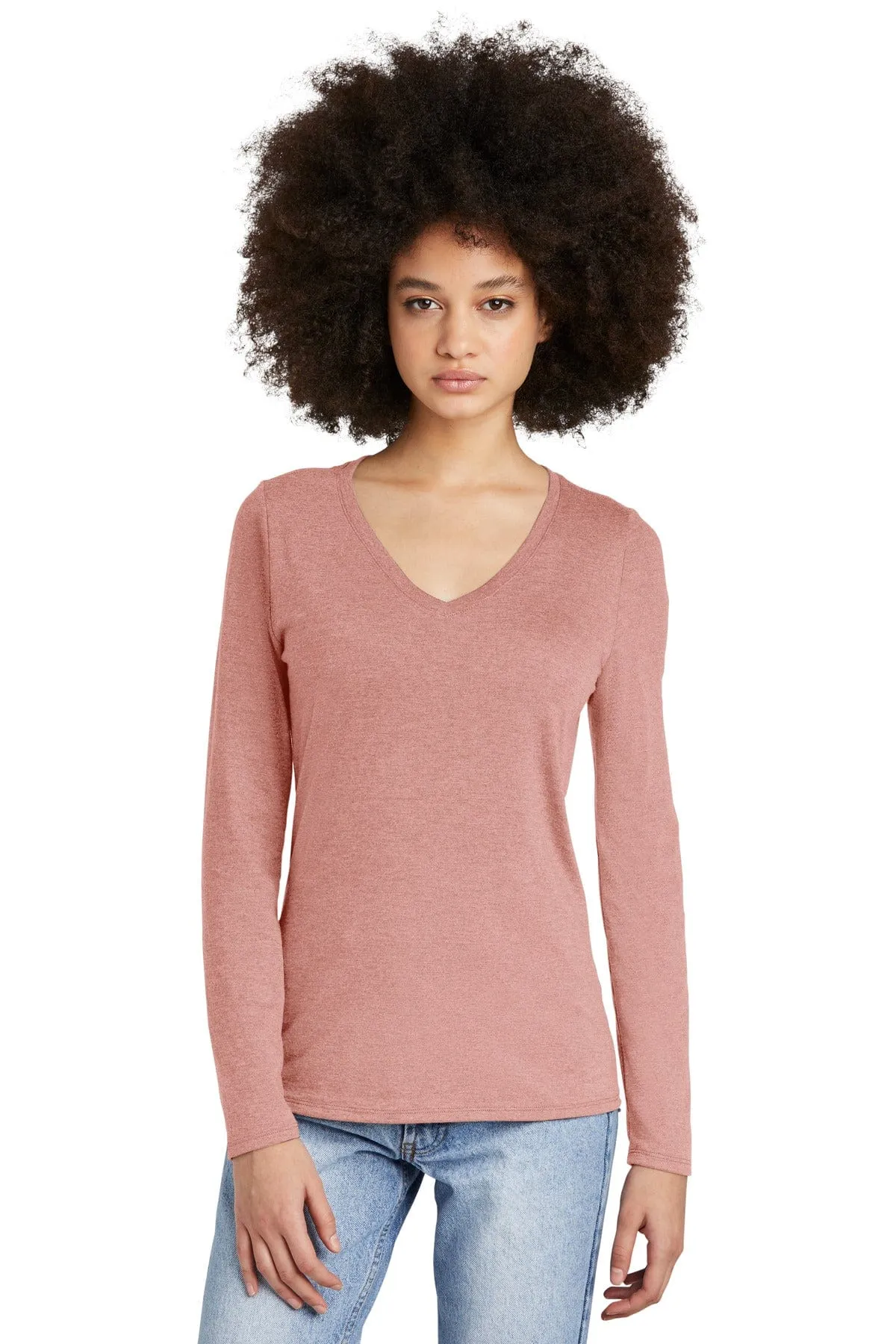 District DT135: Women's Perfect Tri Long Sleeve V-Neck Tee