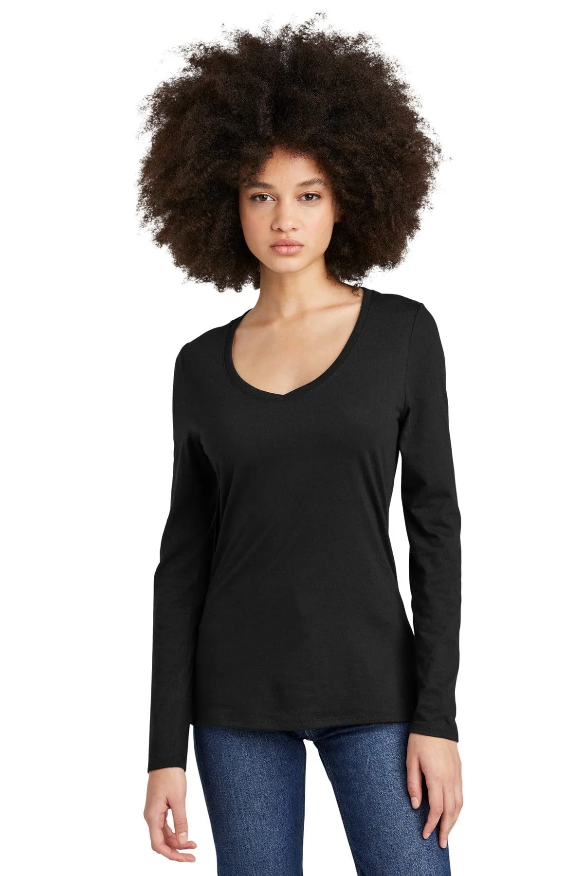 District DT135: Women's Perfect Tri Long Sleeve V-Neck Tee