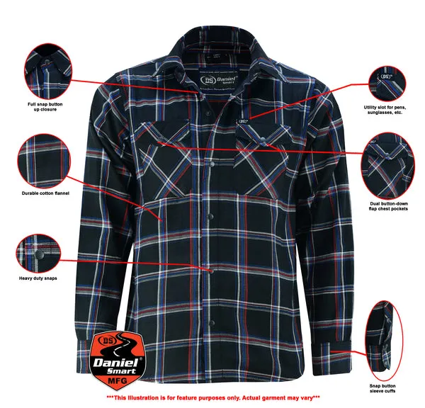 DS4681 Flannel Shirt - Daze Blue and Black