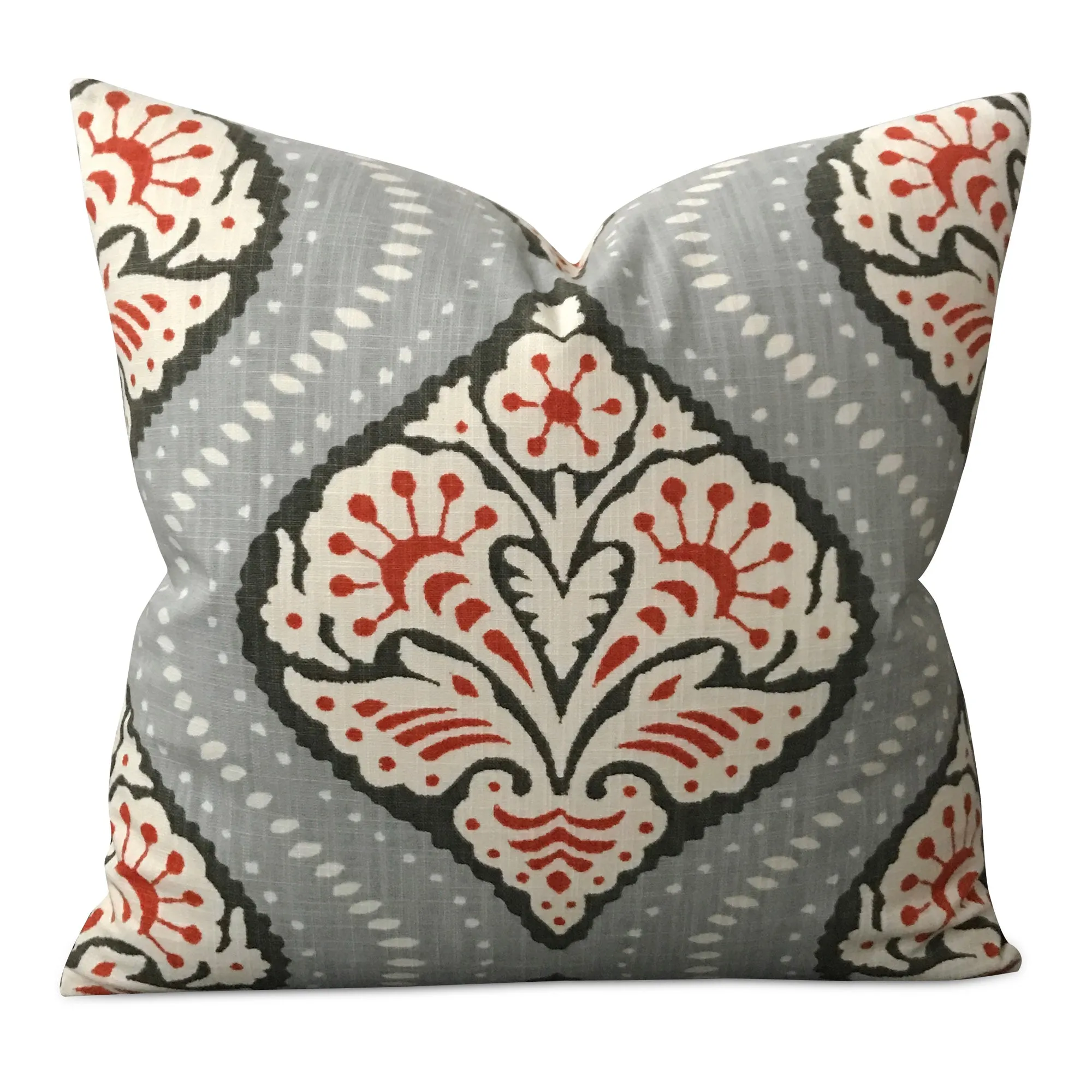 Earl Gray Linen Ikat Throw Pillow Cover 16x16