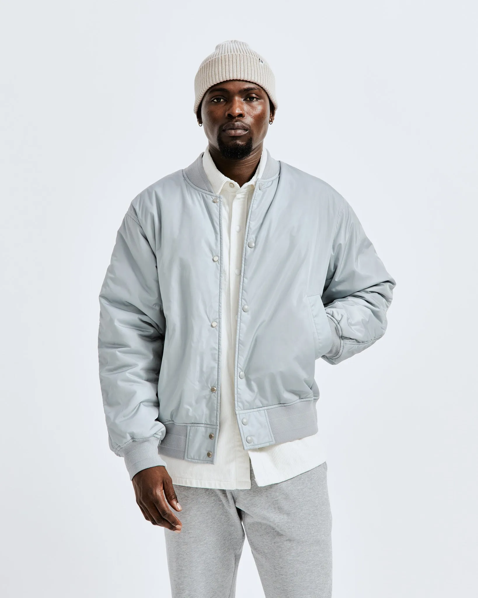 Econyl Satin Nylon Stadium Jacket