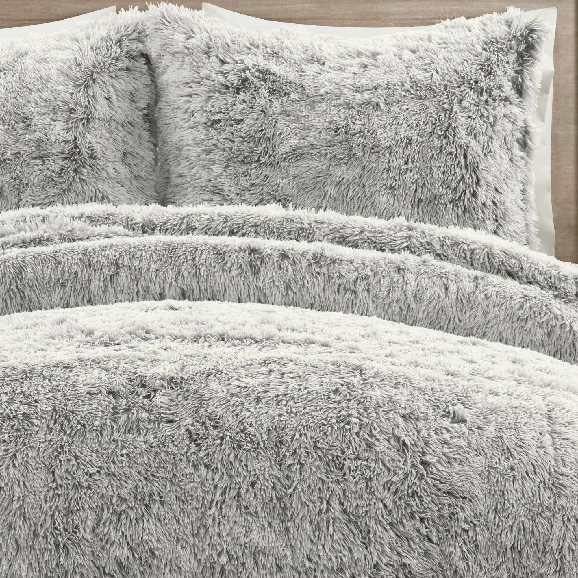 Emma Cozy Ultra Soft Two Tone Faux Fur Comforter Set