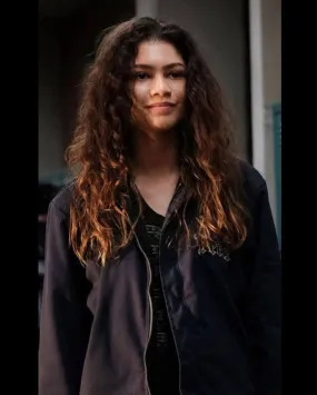 Euphoria Zendaya Black Jacket