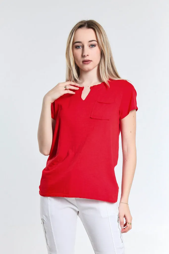 Florence V-Neck Frocket Tee (BSS165)