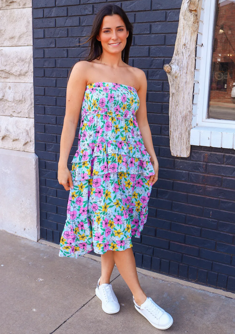 Flower Print Smocked Ruffle Skirt or Dress