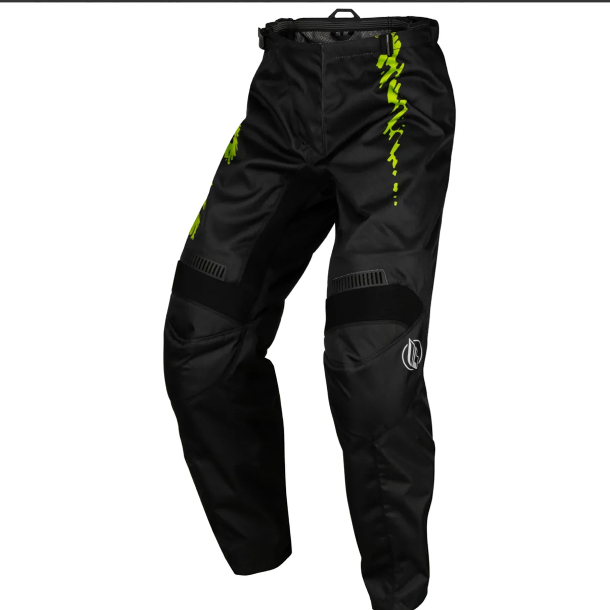 Fly Racing 2024 Youth F-16 Motocross Pants (Black/Neon Green/Light Grey | Size: 24)