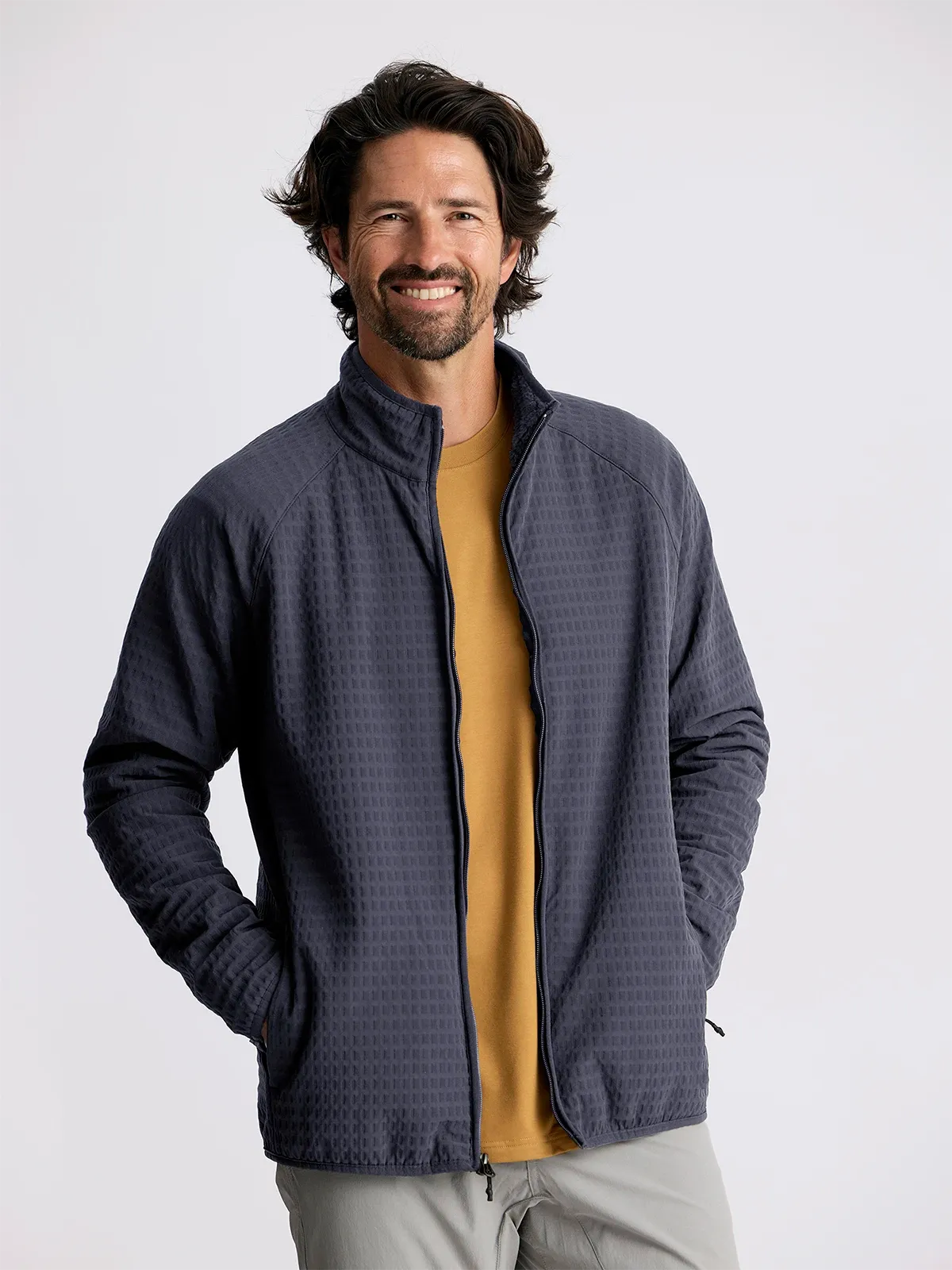 Free Fly Men's Gridback Fleece Jacket - STORM CLOUD