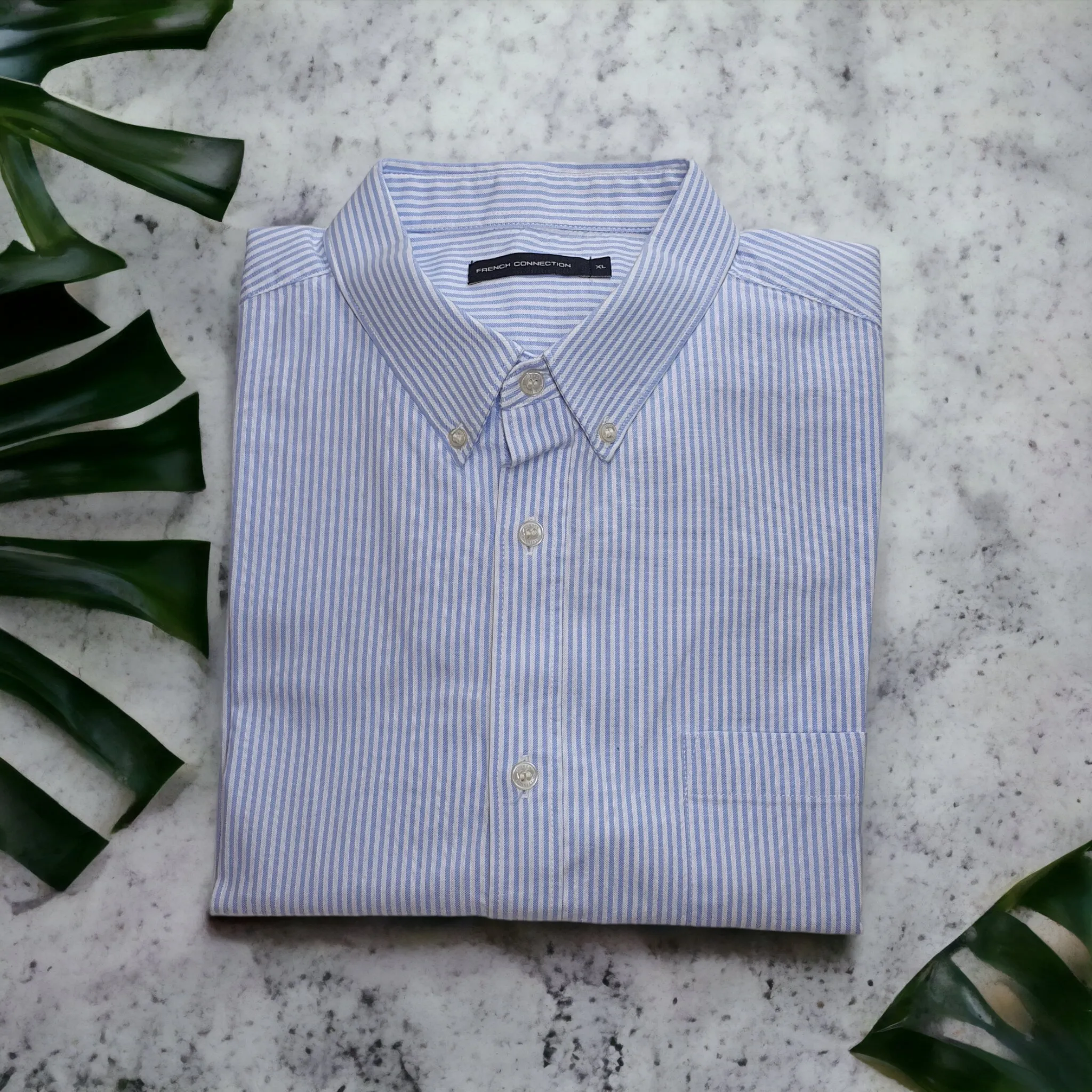 French Connection Stripe Shirt 100% Cotton XL