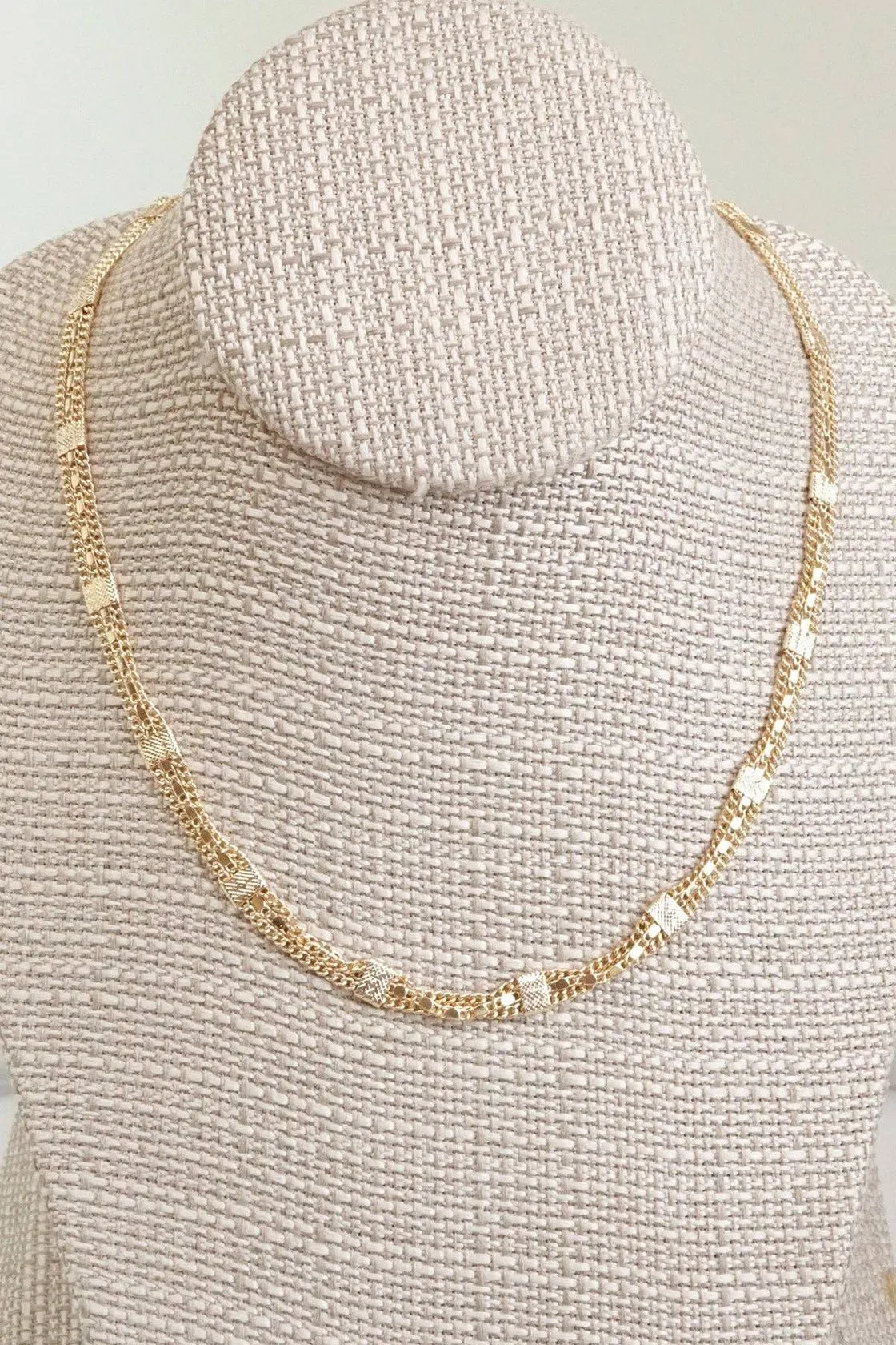 Fused Station Multi Dainty Chain Necklace in Gold or Silver