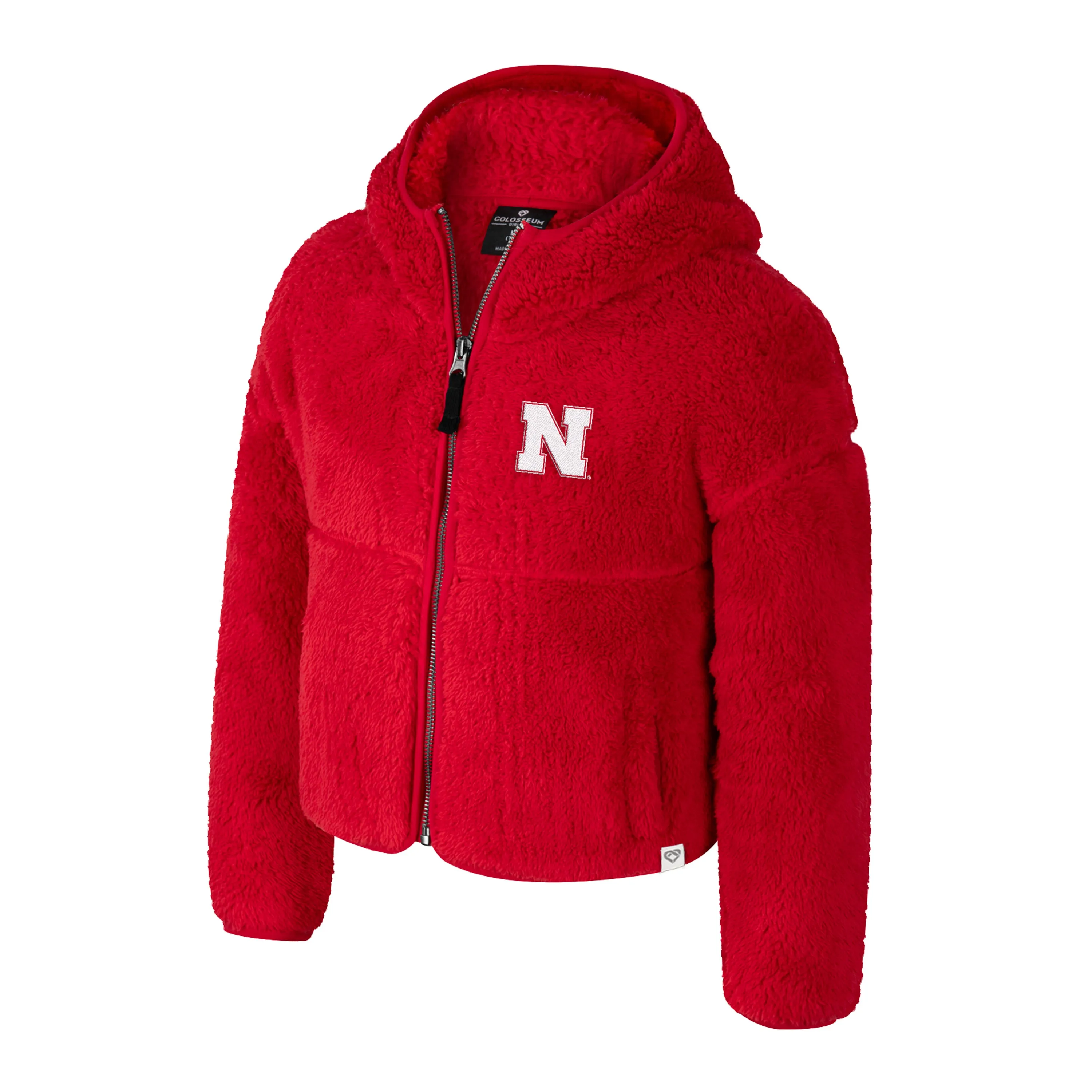 Girls' Nebraska Huskers Youth Maggie Fur Sherpa Jacket