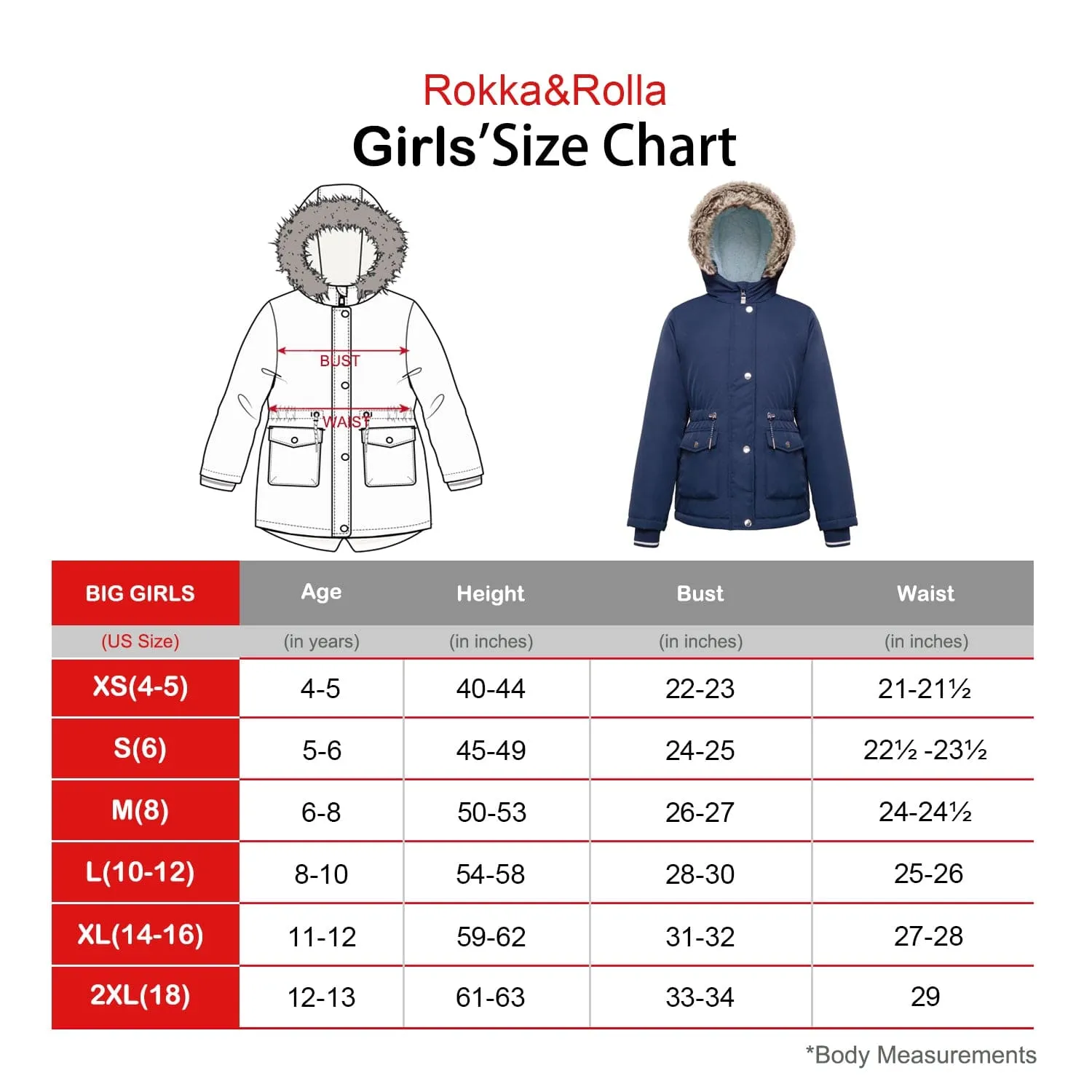 Girls' Water-Resistant Sherpa Fleece Lined Puffer Jacket Winter Parka Coat