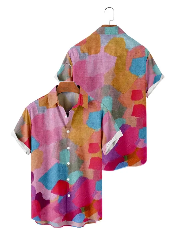 Graffiti Painted Cotton Linen Shirt