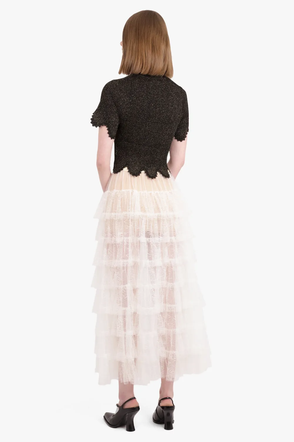 Gram Layered Tulle Midi Skirt | Off White