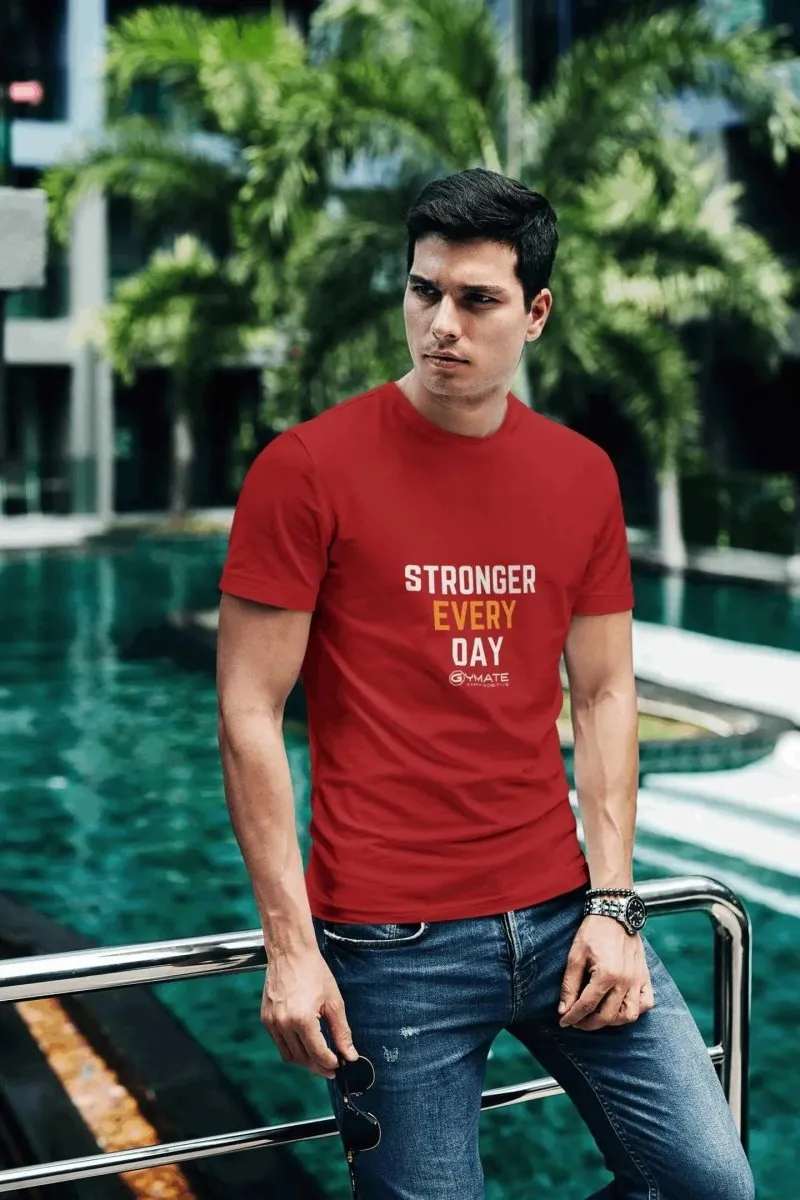 Graphic Tees Men Slogan T-shirts 'Stronger Everyday'