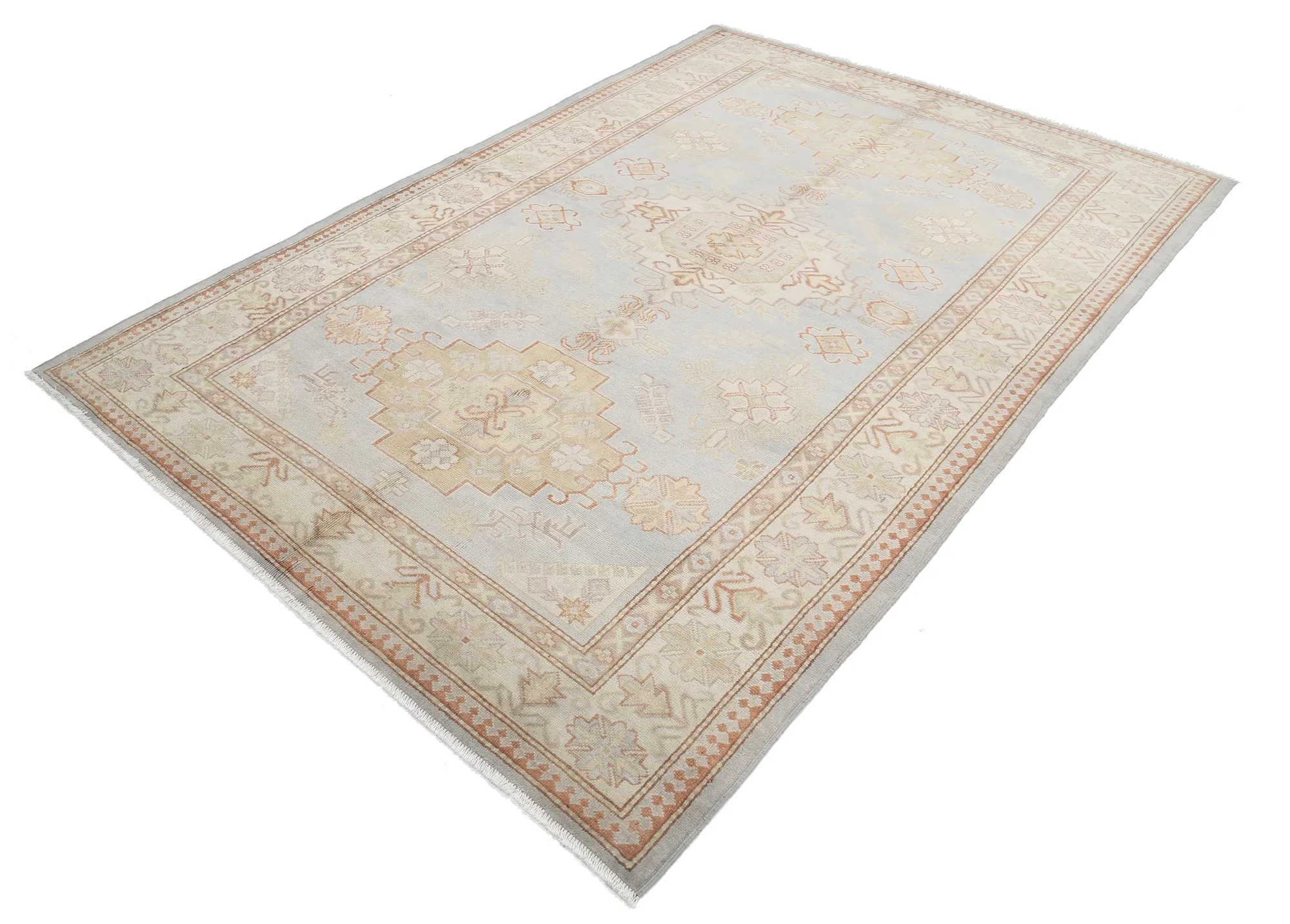 Grey Akcha Revival Hand Knotted Rug