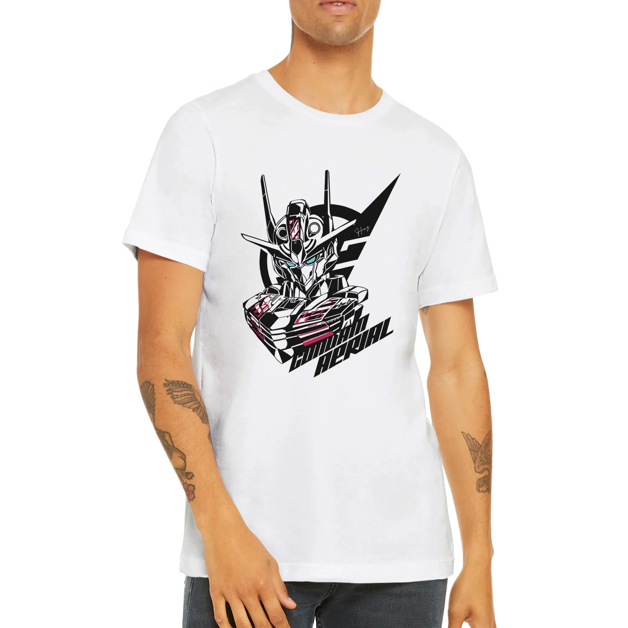 Gundam T-shirt - Gundam Aerial Artwork - Premium Unisex T-shirt