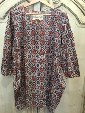 Handblock Printed Tunic- Desert Rose