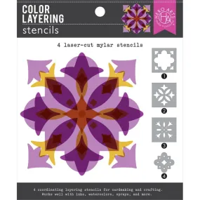 Hero Arts Color Layering Stencil Set 6"X6" Tile