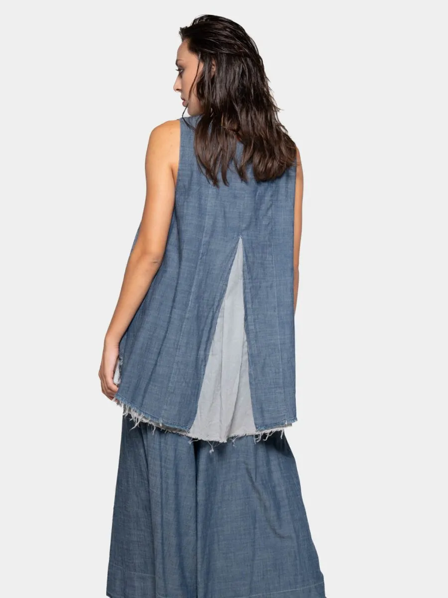 Hi-Lo Frayed Layer Tank