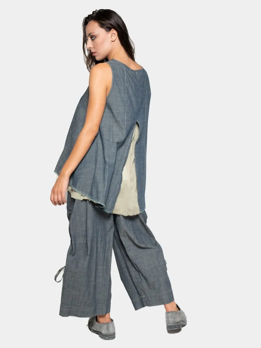 Hi-Lo Frayed Layer Tank