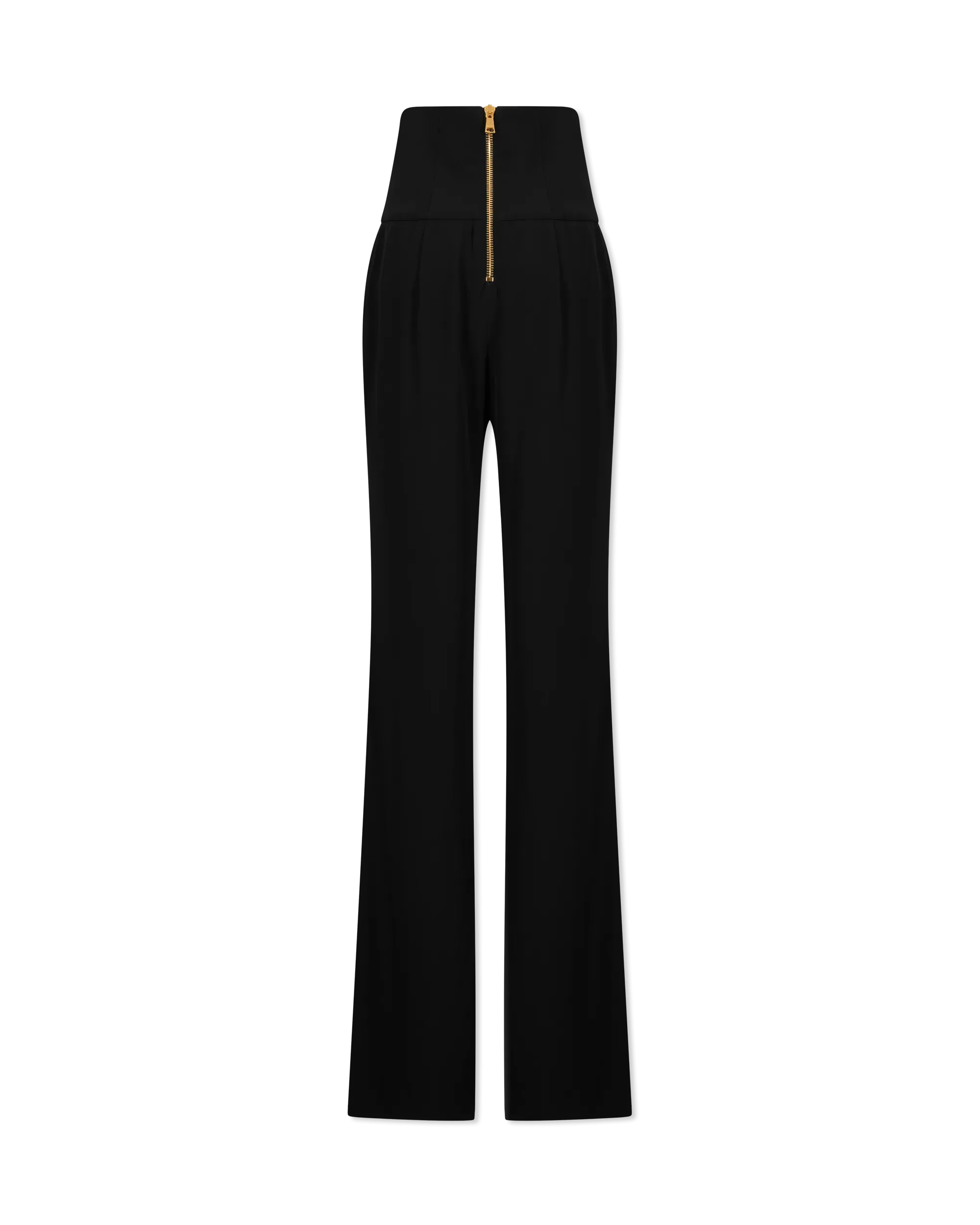 High Waisted 6 Button Crepe Wide-Leg Trousers