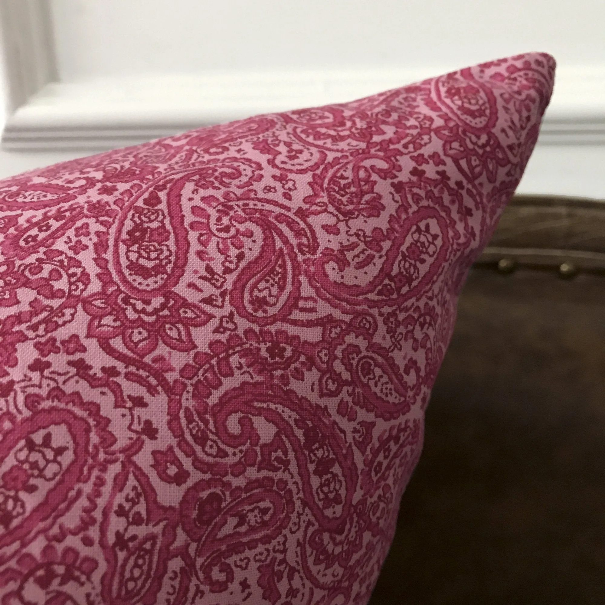 Hot Pink Paisley Large Euro Sham 27x27