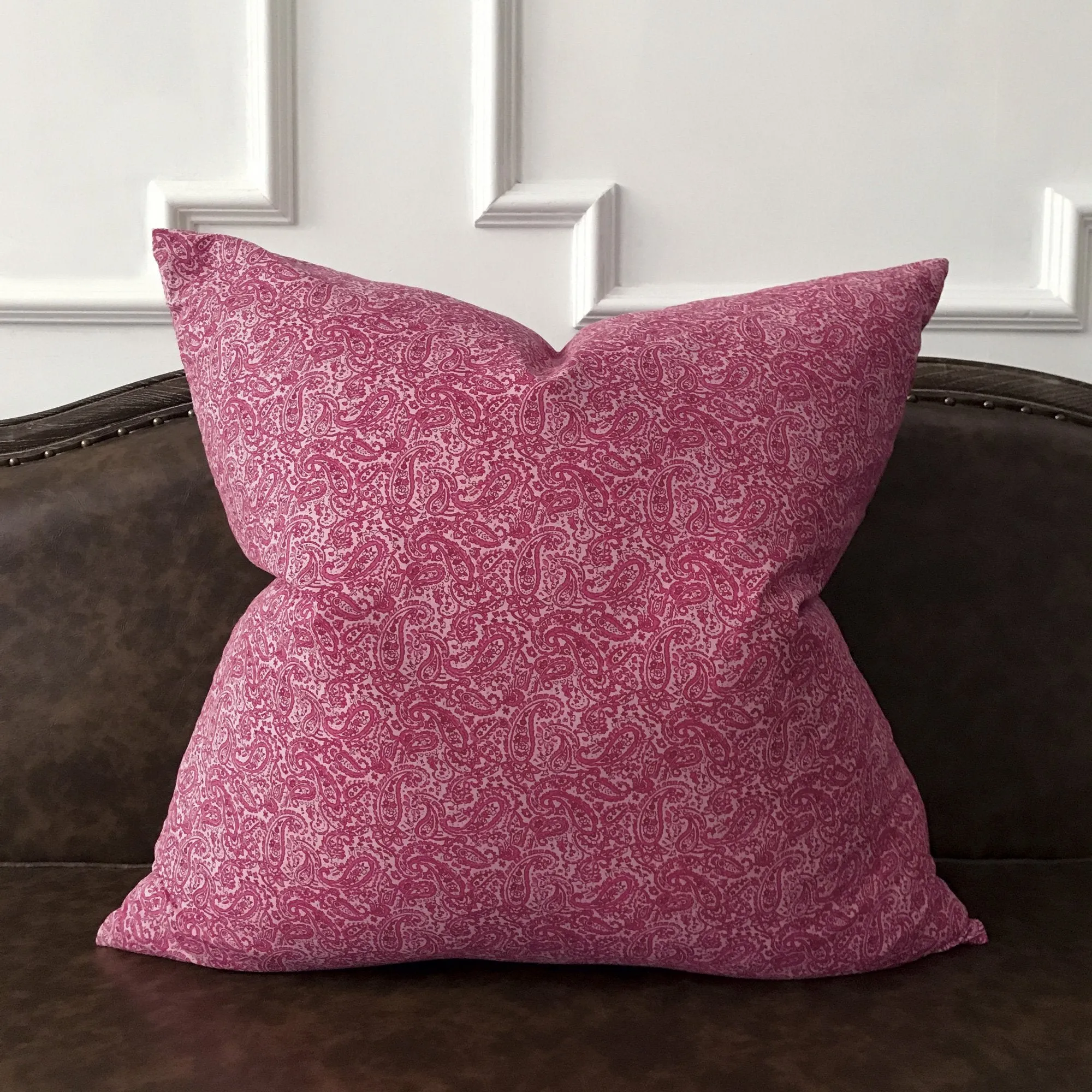 Hot Pink Paisley Large Euro Sham 27x27