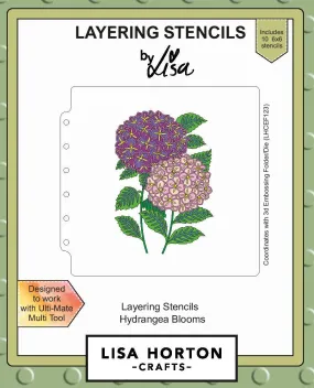 Hydrangea Blooms 6x6 Layering Stencils