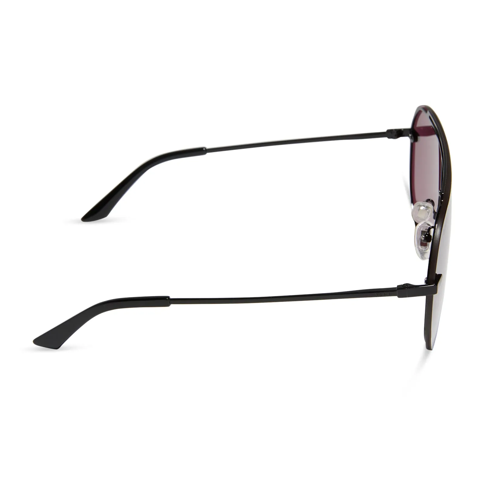 IMANI - BLACK   AUBERGINE W SILVER FLASH SUNGLASSES