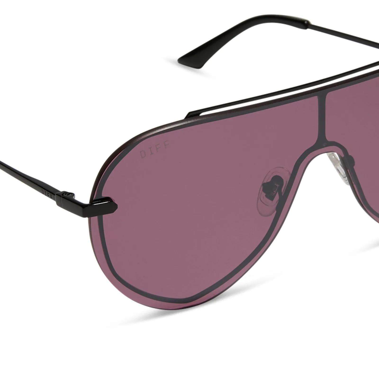 IMANI - BLACK   AUBERGINE W SILVER FLASH SUNGLASSES