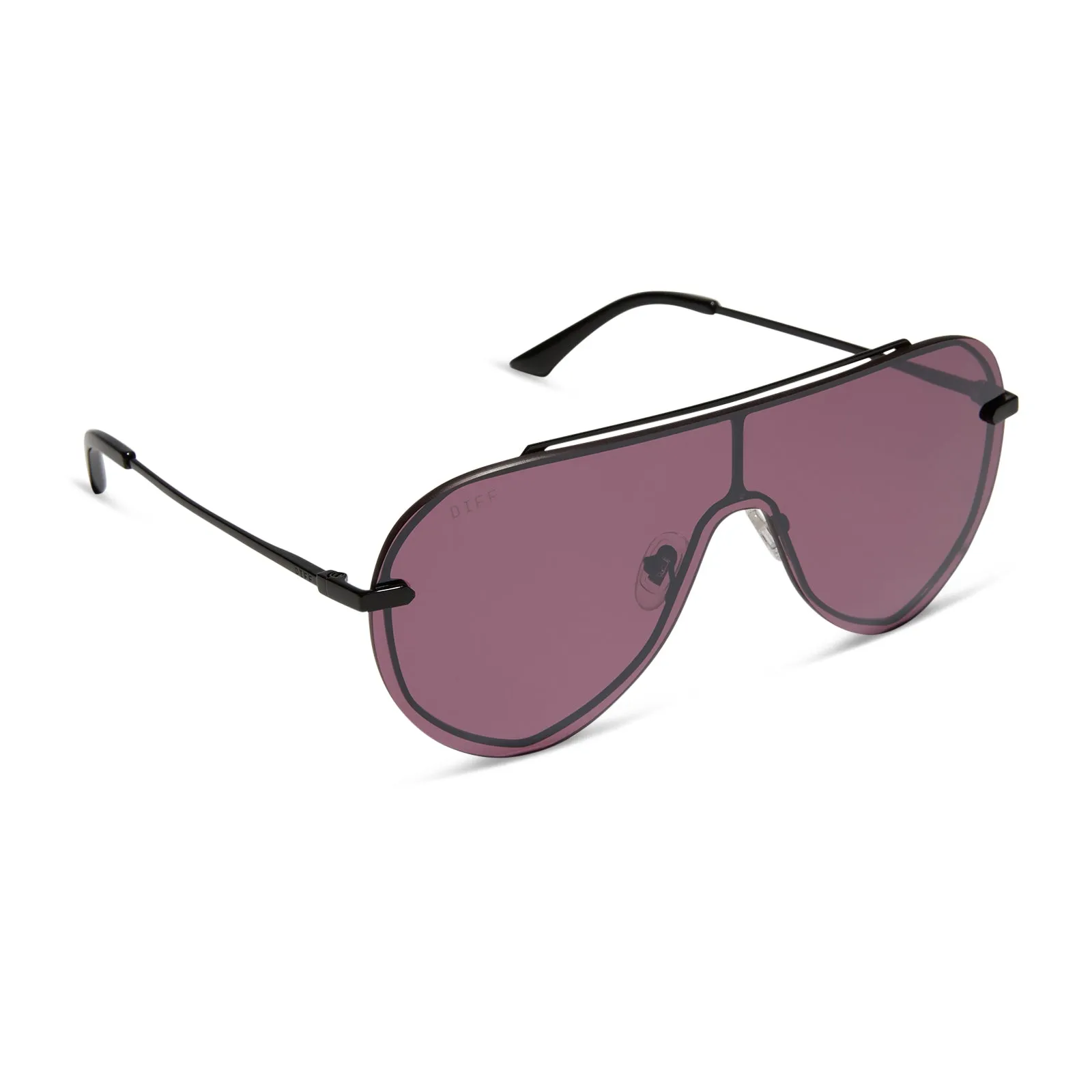 IMANI - BLACK   AUBERGINE W SILVER FLASH SUNGLASSES